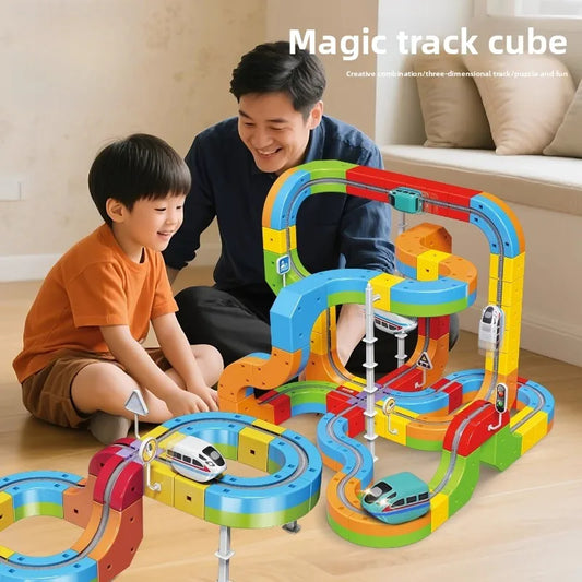 2025 Hot Toys Magic Track Cube Girls Puzzle Playhouse Toy Gifts High Speed Rail