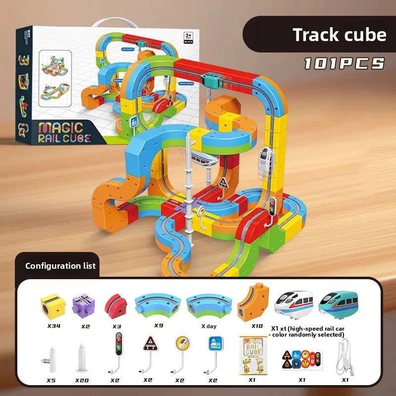 2025 Hot Toys Magic Track Cube Girls Puzzle Playhouse Toy Gifts High Speed Rail