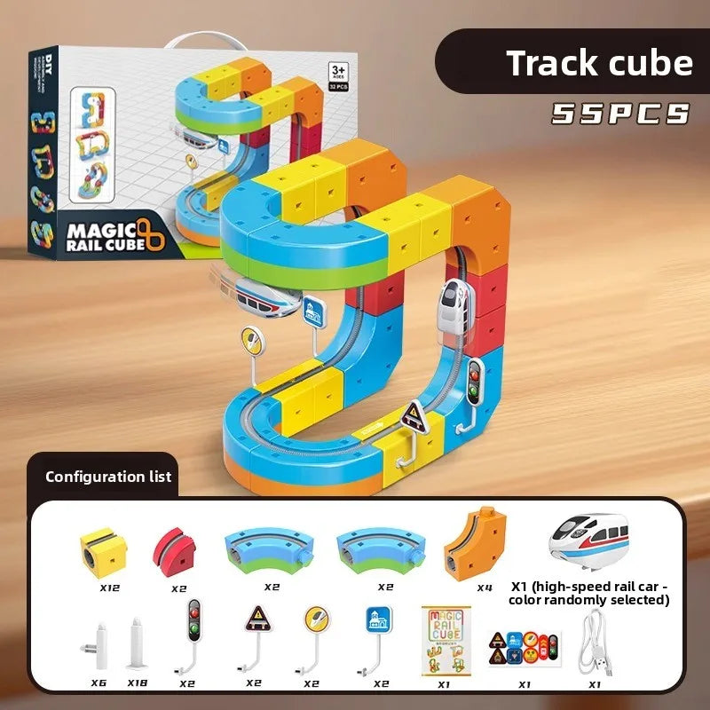 2025 Hot Toys Magic Track Cube Girls Puzzle Playhouse Toy Gifts High Speed Rail
